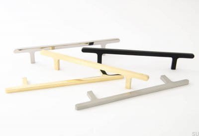 Flat Line 128 oblong furniture handle, brushed steel