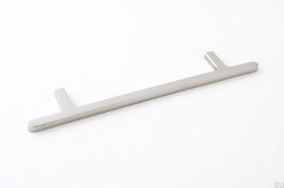 Flat Line 128 oblong furniture handle, brushed steel