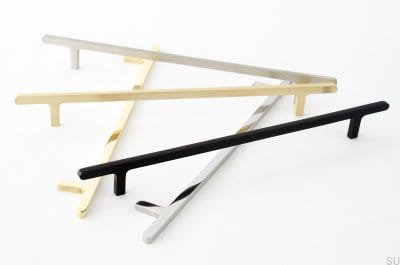 Oblong furniture handle Flat Line 224 Aluminum Black