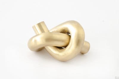 Knot 50 furniture knob, brushed brass, unvarnished