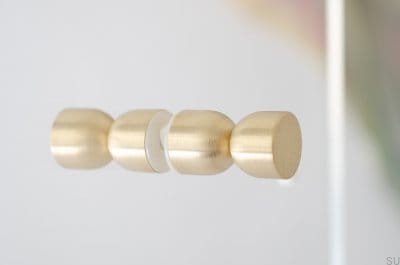 Kokeshi 1832 Double-sided Furniture Knob Brushed Brass Unlacquered