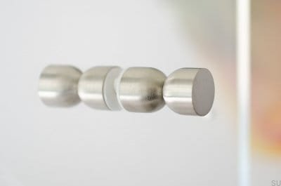 Kokeshi 1832 double-sided furniture knob, brushed steel