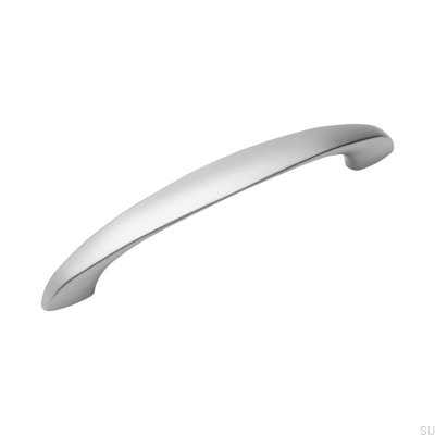 Oblong furniture handle 0033 128 Silver Brushed