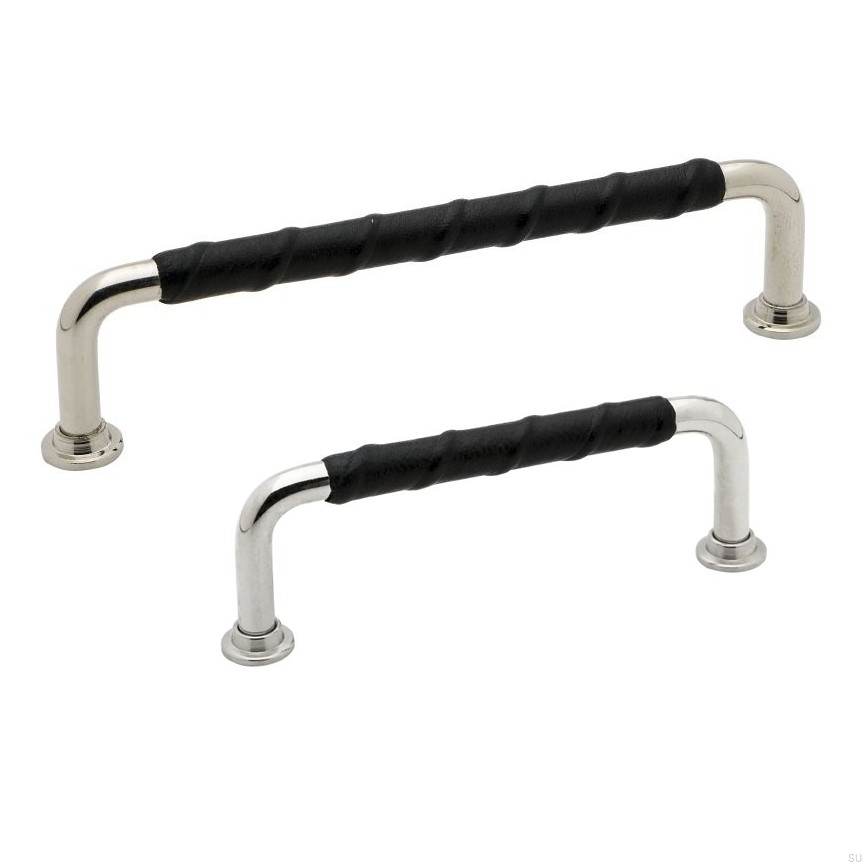 Porównanie serii produktów 1353 metalowych uchytów podłużnych ze skórzaną wstawką od Beslag Design