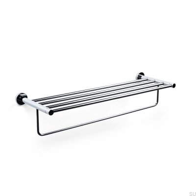 Toulon towel holder with shelf, polished chrome