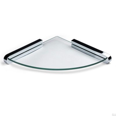 Cannes corner bathroom shelf, polished chrome