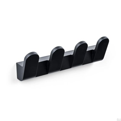 Cannes-4 Metal Wall Hanger, Matte Black