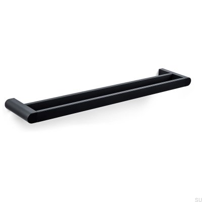 Cannes double towel holder, metal, matt black