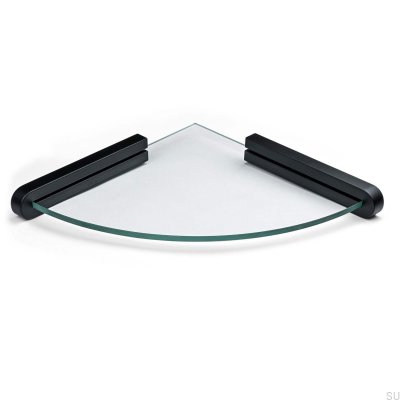 Cannes corner bathroom shelf, metal, matt black
