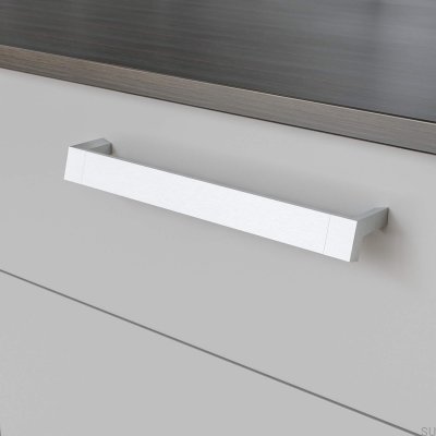 Båstad 256 oblong furniture handle, brushed silver