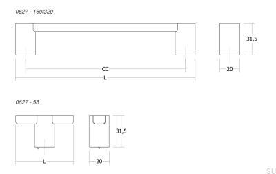 Fusion 320 oblong furniture handle, metal, matt black