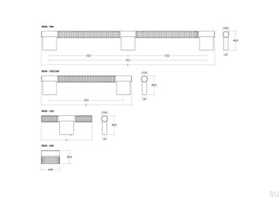 Furniture knob Point 40 Black Titanium
