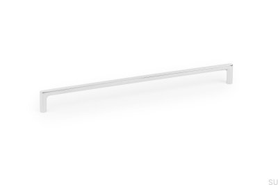 Oblong furniture handle Pura 256 Polished chrome