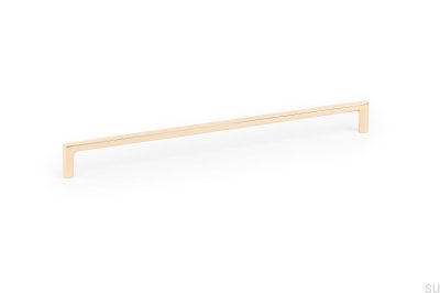Oblong furniture handle Pura 256 Polished Gold
