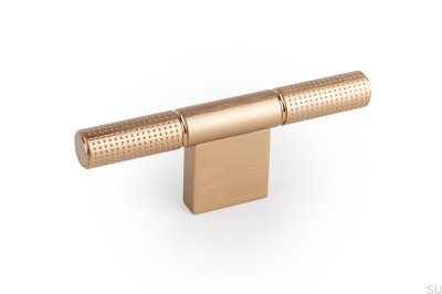 T-Bar Point Aluminum Furniture Knob, Gold Brushed Cava