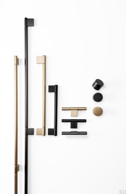 Point 192 oblong furniture handle, black brushed aluminum