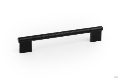 Point 192 oblong furniture handle, black brushed aluminum