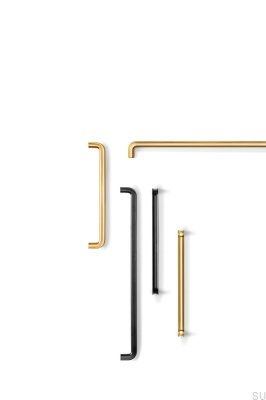 Lipp 320 oblong furniture handle, brushed gold, cava