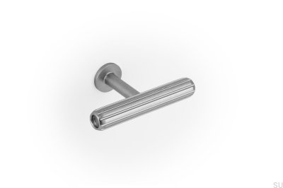 T-Bar Rille Mini Aluminum Brushed Silver furniture knob