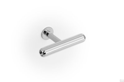 T-Bar Rille Mini furniture knob, polished nickel