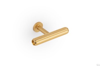 T-Bar Rille Mini Aluminum Brushed Gold furniture knob