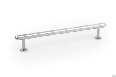 Rille Mini 160 oblong furniture handle, polished nickel