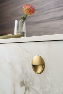 Lidd 48 recessed furniture handle, brushed gold, cava