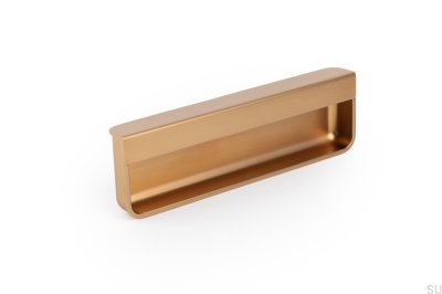Recessed furniture handle Moule 128 Brushed Gold Cava