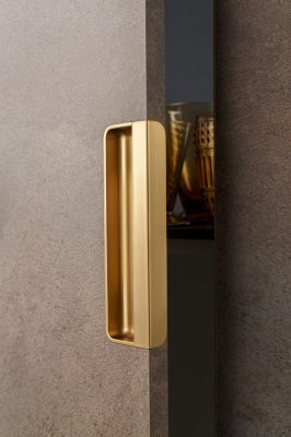Recessed furniture handle Moule 128 Brushed Gold Cava
