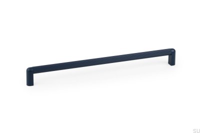 Oblong furniture handle Riss Mini 320 Aluminum Blue