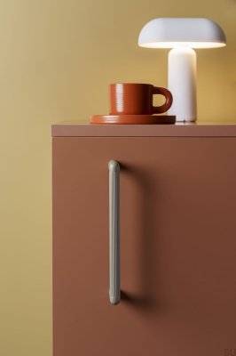 Oblong furniture handle Riss Mini 192 Aluminum Matt White