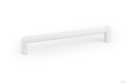 Oblong furniture handle Riss Mini 192 Aluminum Matt White