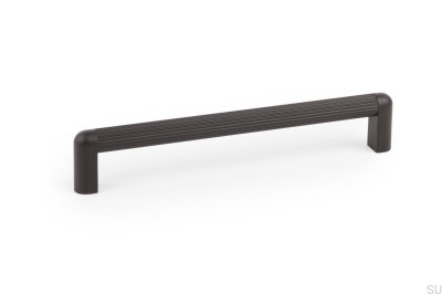 Oblong furniture handle Riss Mini 192 Aluminum Brown