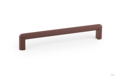 Oblong furniture handle Riss Mini 192 Aluminum Red