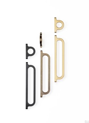 Oblong furniture handle Omega 160 Metal, Gold Cava