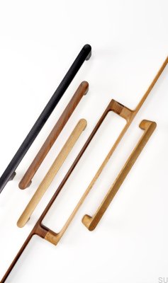 Luv Wood 384 oblong furniture handle made of Italian Walnut