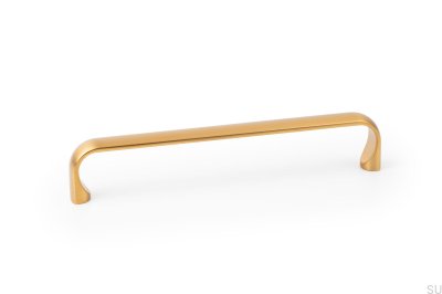 Miig 160 oblong furniture handle, metal, gold, brushed, cava