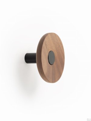 Zoot 90 Wall Hanger in Walnut Wood with Matte Black Aluminum