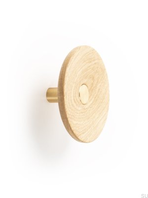 Zoot 120 Wooden Oak Wall Hanger with Gold Brushed Aluminum