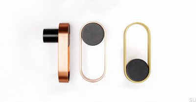 Orbit 45 Black and Brushed Gold Wall Hanger