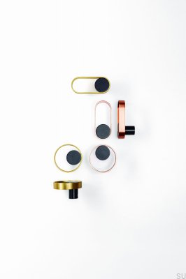 Orbit 75 Black and Brushed Gold Wall Hanger