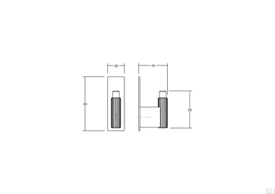 Wall hanger with washer Arpa Plate Aluminum Gold Brushed Dark