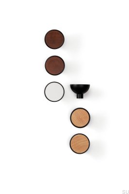 Bol Black wall hanger with Sapeli wood