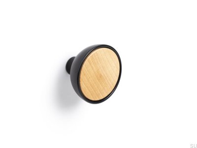 Bol Black wall hanger with beech wood