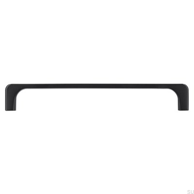 Oblong furniture handle 2563 160 Metal Black Matt