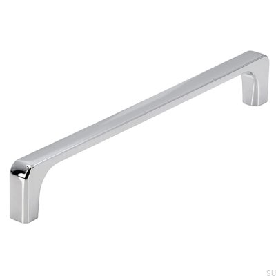 Oblong furniture handle 2563 160 Polished Silver