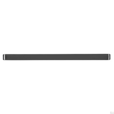 Oblong furniture handle 2563 160 Black Polished Chrome