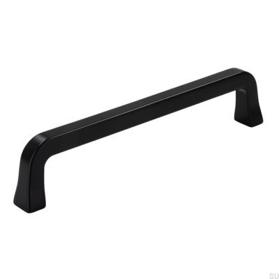 Oblong furniture handle 2525 128 Matte Black Metal