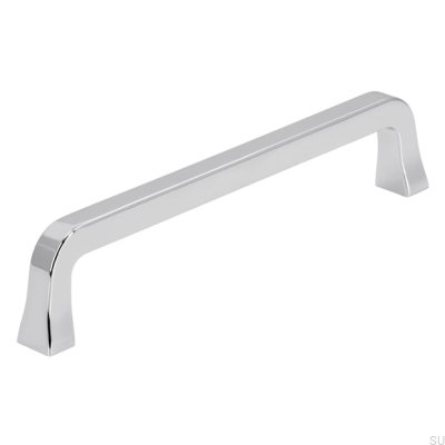 Oblong furniture handle 2525 128 Polished chrome