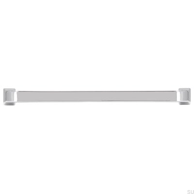 Oblong furniture handle 2525 128 Polished chrome
